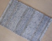 Denim Chenille throw rug recycled blue jeans