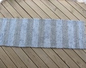 Denim Chenille Runner throw rug 2feet x 6feet recycled blue jeans upcycled denim