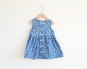 Vintage blue denim baby girl's dress