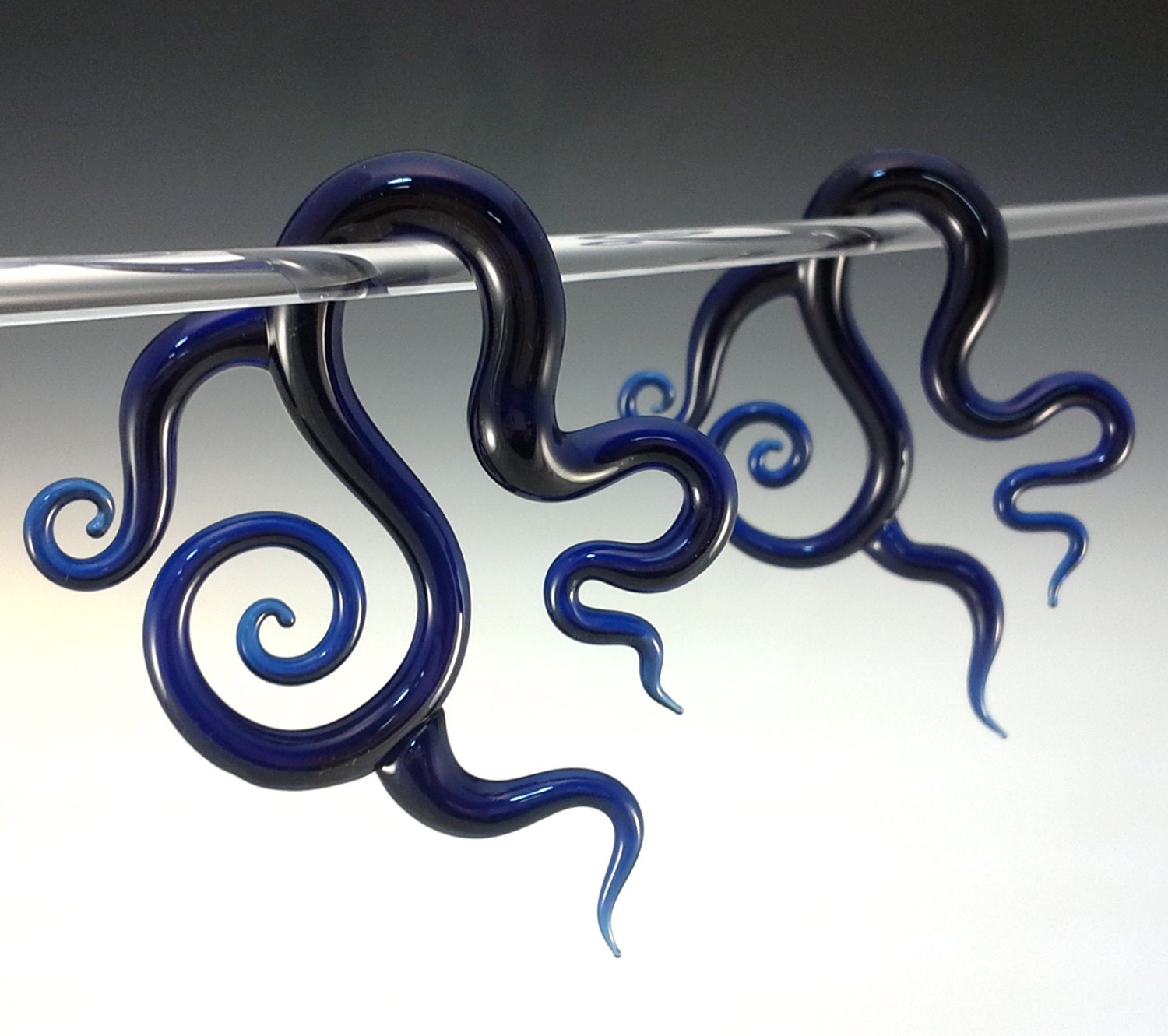 DREAMCATCHER Glass Shapes Ear Plug Gauges Borosilicate Pyrex spiral 8g,6g,4g,2g,1g,0g,00g