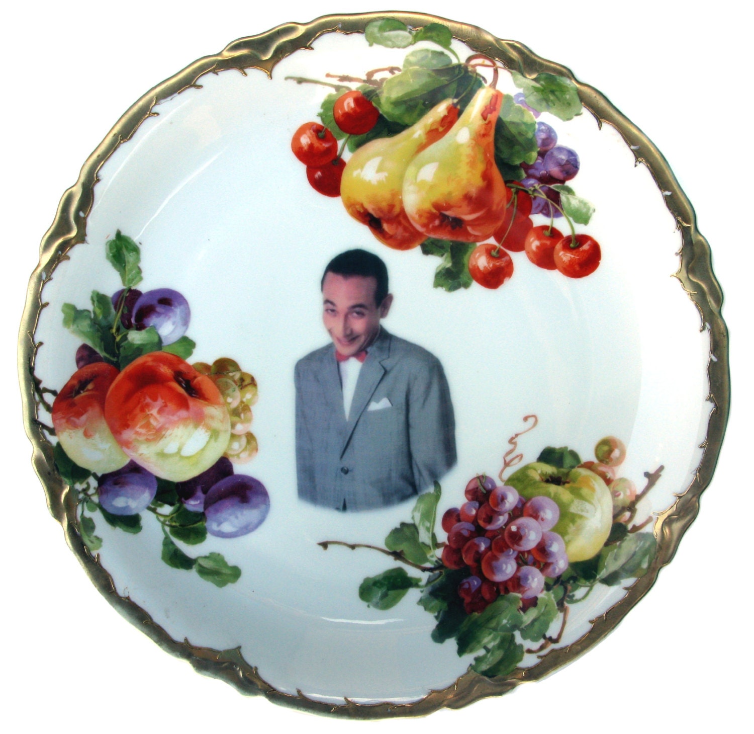 Pee-wee Herman Portrait - Huge Altered Vintage Plate