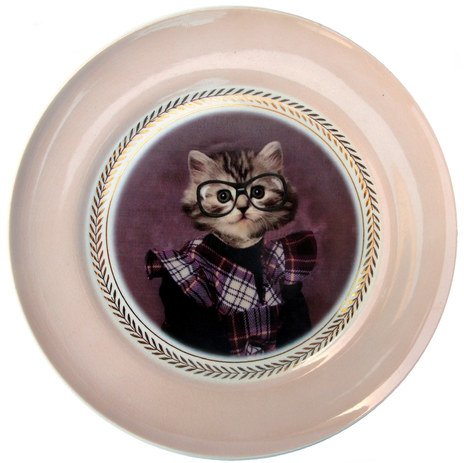 Tara, School Portrait - Altered Vintage plate 9.5"