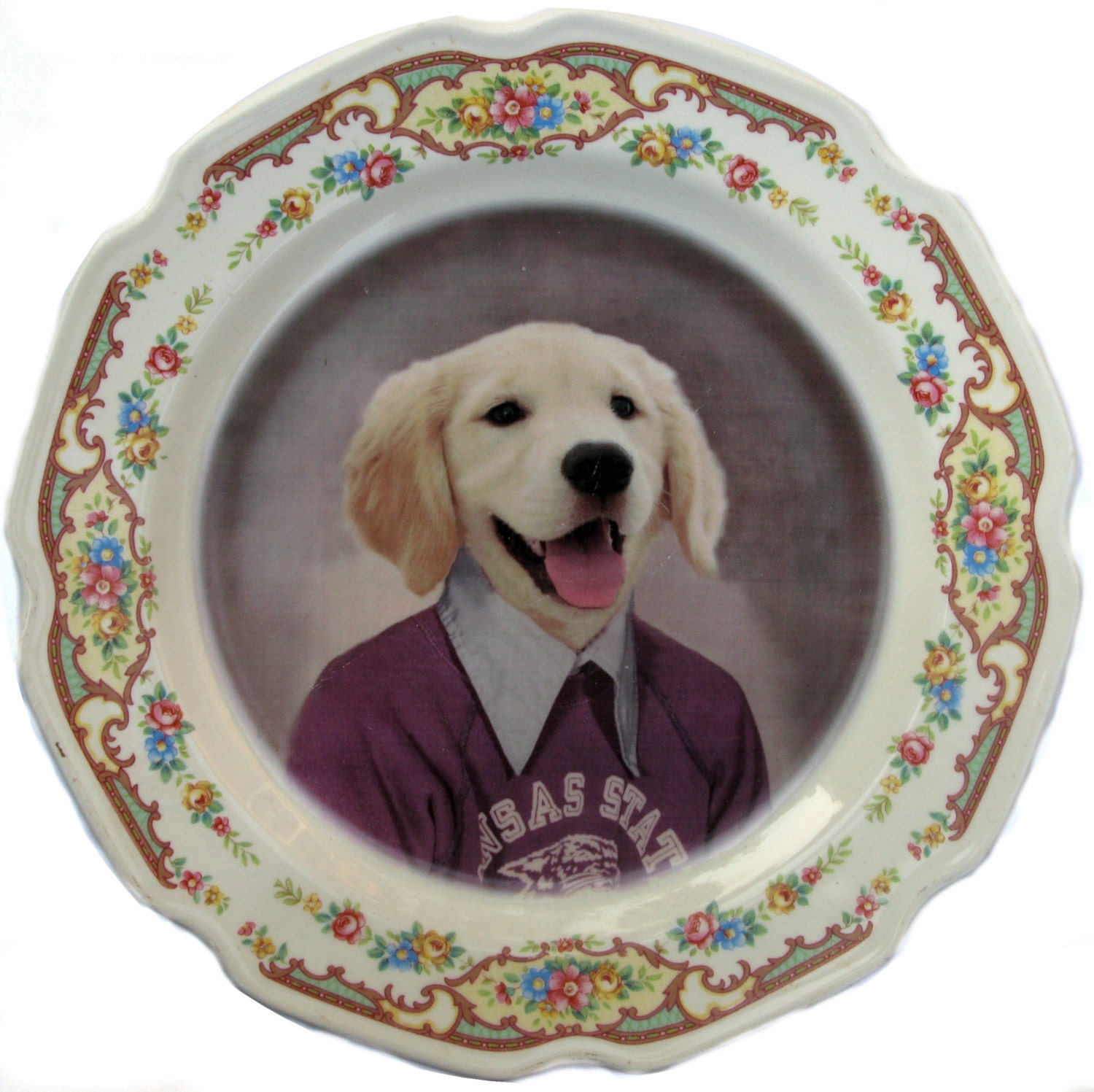 Max, 4th Grade Portrait Plate - Altered Vintage Plate 9.25"