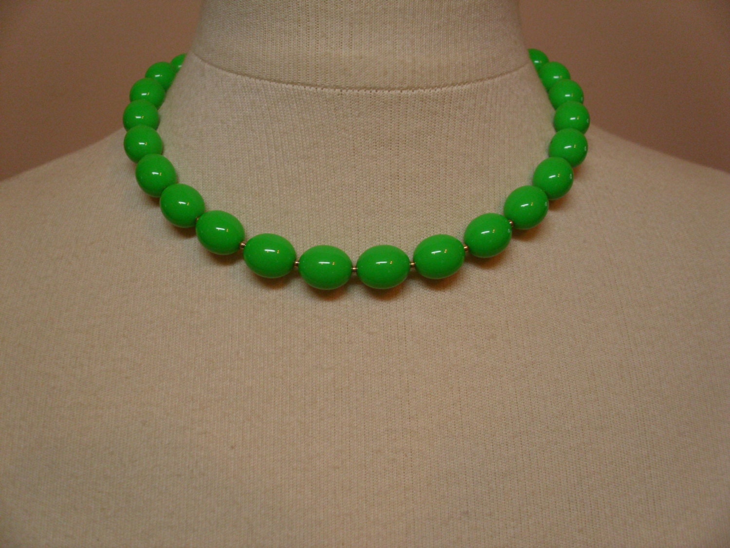 Vintage Green Beaded Necklace