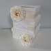 Vintage Glam Wedding Card Box Modern 3 tiered with ivory ribbon and roses with personalized tag You Customize Colors and Flowers