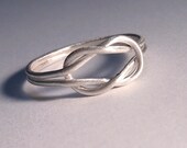 Large Handmade Sterling Silver Knot Ring, Size 9, mens, unisex