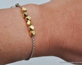 Abacus Bracelet. 22kt gold plated hexagon on sterling silver