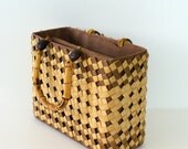Vintage 1950s Handbag -- Luahala Woven Handbag -- 50s Summer Purse