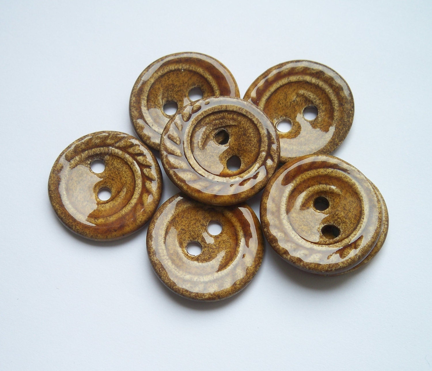 Warm Brown Ceramic Buttons