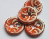 Tangerine Orange Ceramic buttons