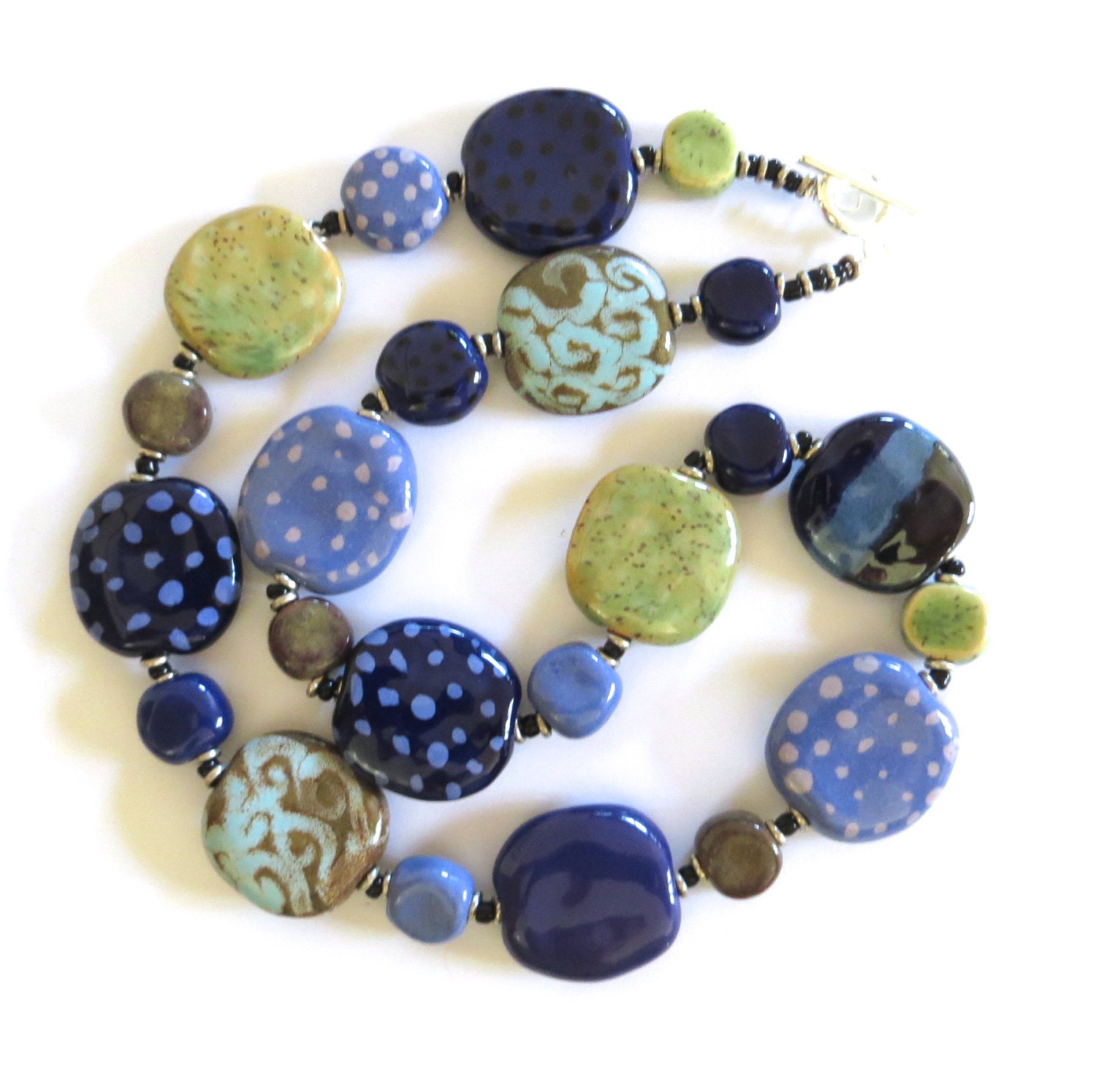 Kazuri Bead Necklace, Ceramic Necklace, Fair Trade Beads