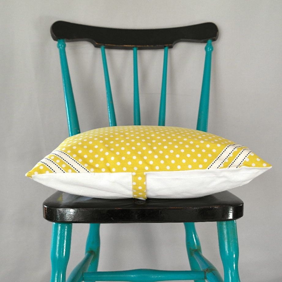 Lemon Yellow Cushion cover with braid detail