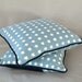 Blue Linen Star pillow with Denim details