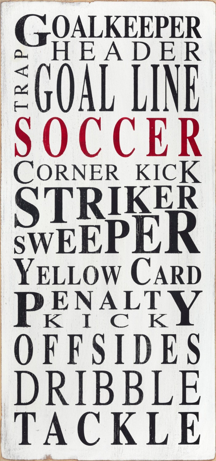 Soccer - Typography Word Art in White