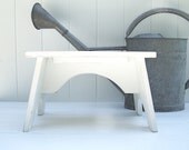 The Brook Vintage Style Step Stool in White Handmade by Circle Creek Home