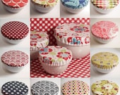 Laminated Cotton Oilcloth Reusable Bowl Covers set of 3 great for picnics, parties, everyday PICK YOUR FABRIC