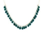 Teal Glass Drop Bead Bib Necklace