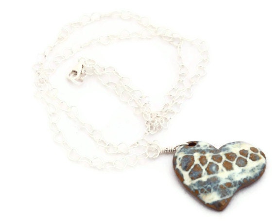 Heart Pendant Heart Necklace Sterling Silver Heart Chain