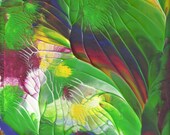 Original Acrylic Abstract Tropical Fine Art in Double White Mat by Ryan O'Neill