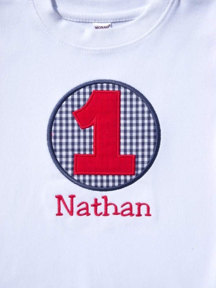 Boys' Navy and Red  Birthday Short Sleeve T-Shirt or Onesie