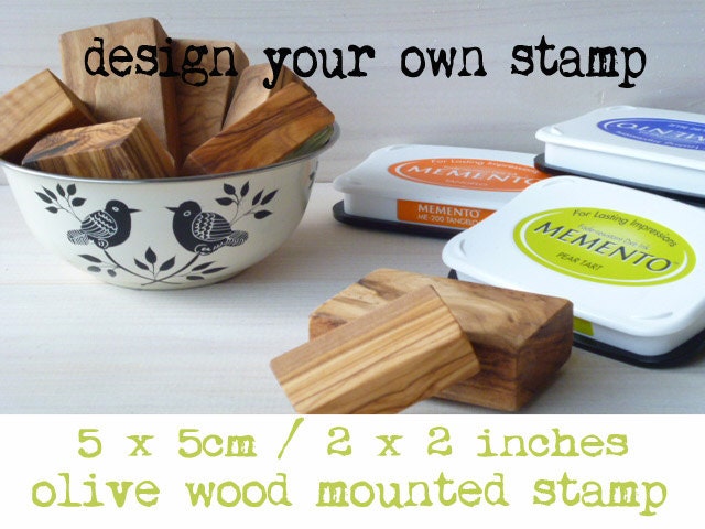 Made To Order Olive Wood Stamp With Your Design.