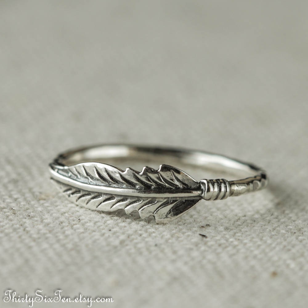 Feather Ring Sterling Silver Stacking