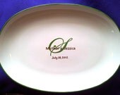 WEDDING GUEST BOOK Alternative - Unique Guest Book - Wedding Signature Platter Oval Monogram