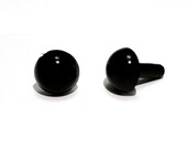 25 pairs - 2mm to 12mm Japanese Black Animal Safety Eyes Plastic Eyes with Metal Washer 12 Size