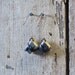 Book Earrings: Black and Grey reclaimed leather on silver
