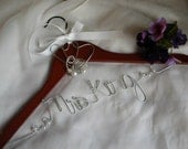 SALE shipped out in 2 days.Personalized with your new name  WEDDING hanger,wedding dress hanger,wire name hanger,custom hanger.