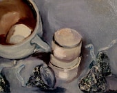 Coco Cup with Marshmallows and chocolate Kisses oil painting still life