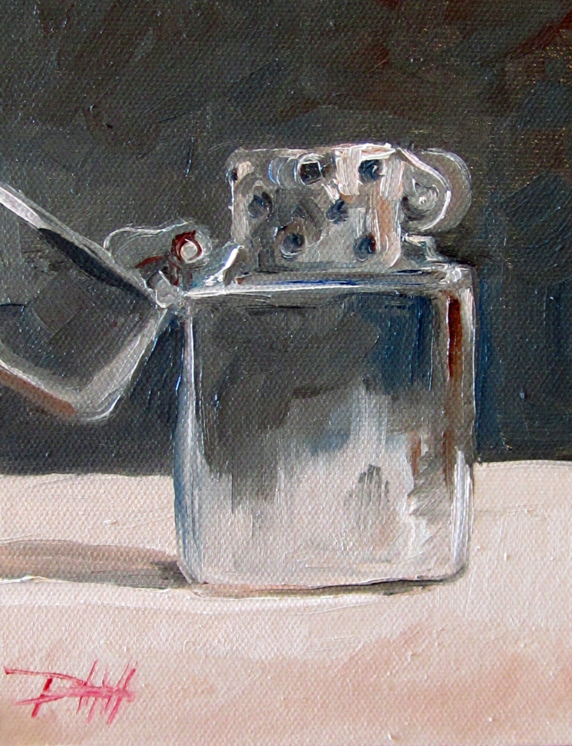 Zippo lighter original oil painting still life art