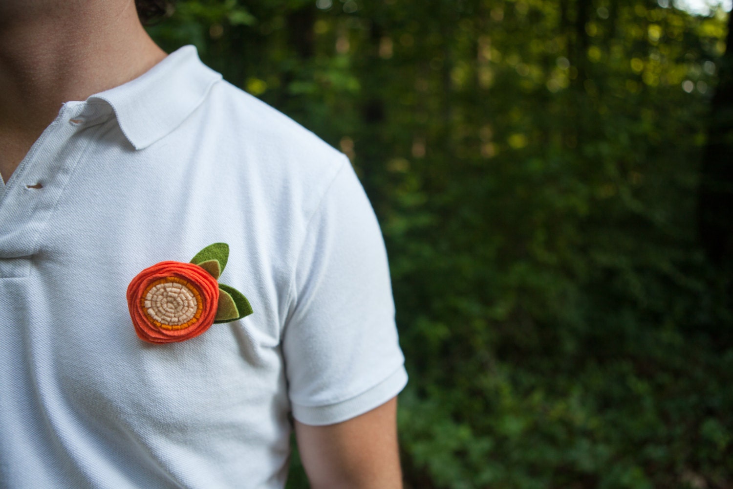 Custom - Lauren Boutonniere or Pin for Groom, Groomsmen, Mothers, Grandparents, etc - Bouts - Alternative - Felt -