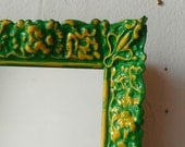 Vintage Framed Mirror - Field of Daisies