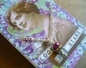 Charming Little Bead Pendant Necklace on Quote Gift Card - Stars