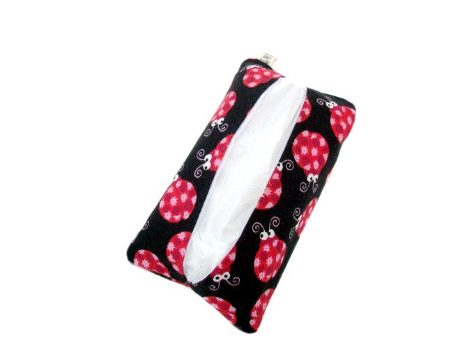 Ladybug Purse Size Pocket Tissue Holder