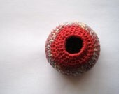 Tiny Sculpture Art Basket Cocoon - Miniature Basket Sculpture - Mixed Media Object Sea Urchin