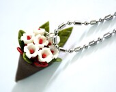 Miniature Polymer Clay Flowers Supplies, Handmade Yucca Charm Necklace, Jewelry Gifts 1 pcs