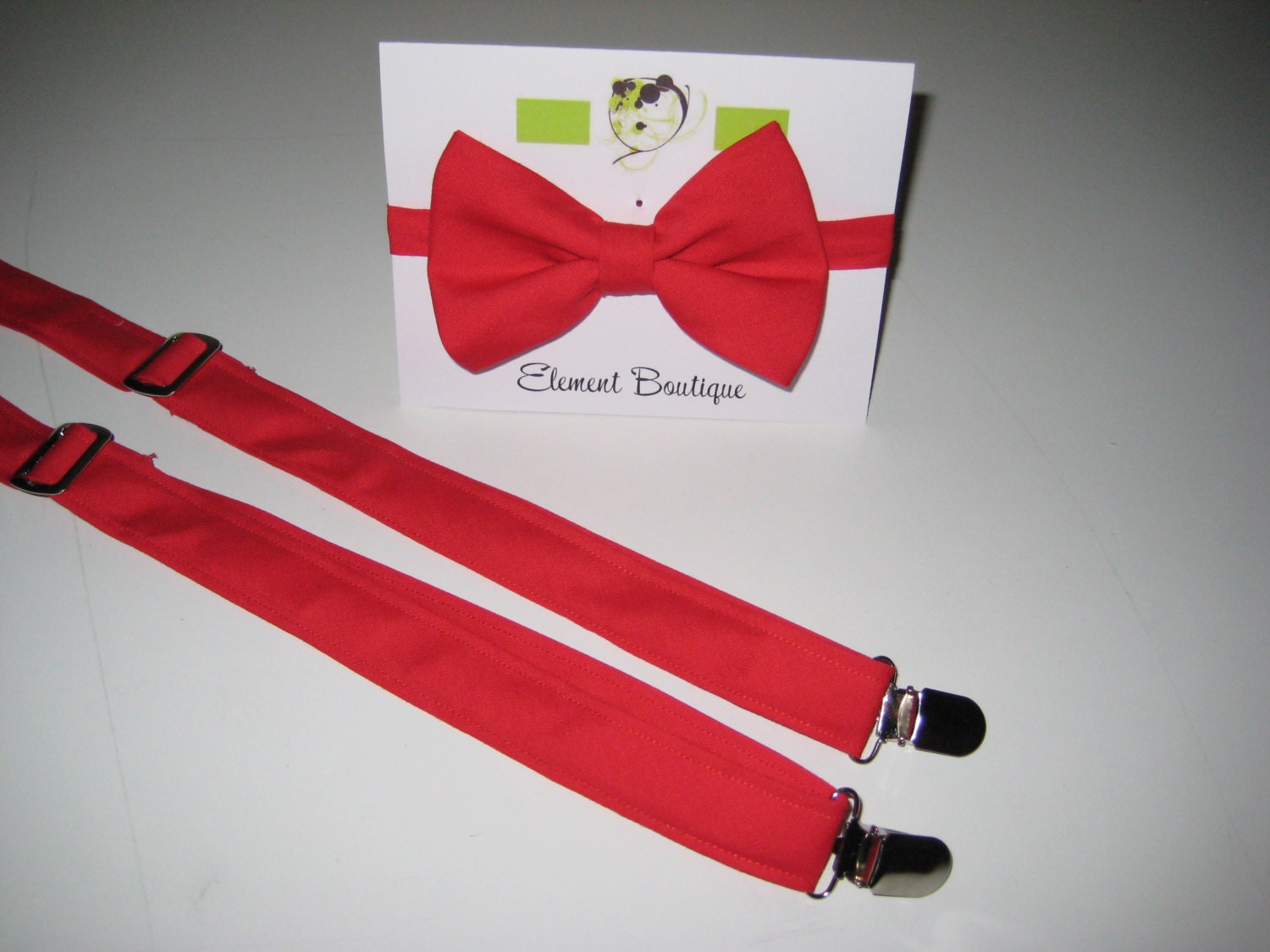 Little Gentleman's Set- Bow Tie & Adjustable Suspenders- Specify the color you desire