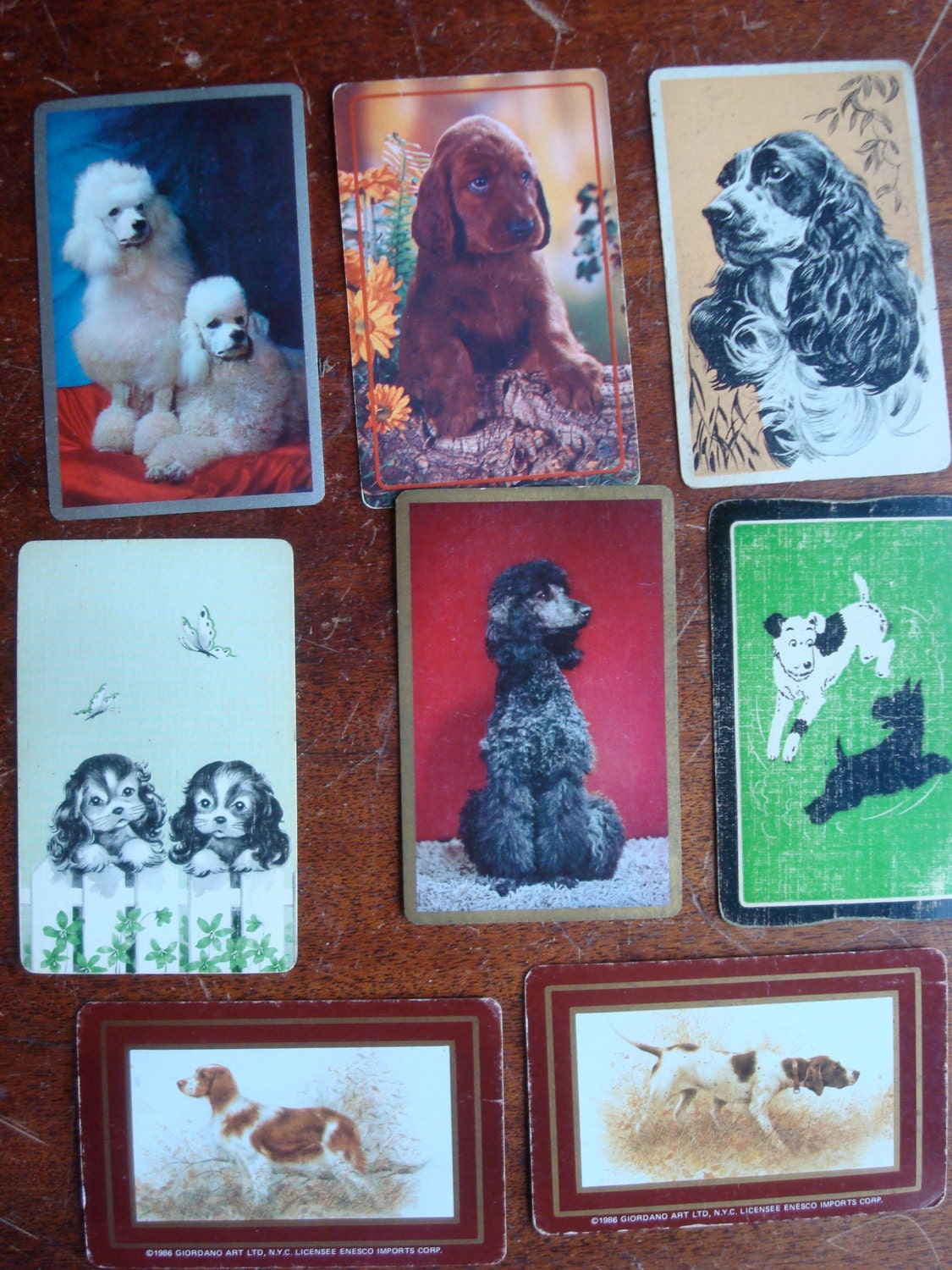 lot of 8  - DOGS -scrapbooking altered art collage aceo vintage ephemera paper swap trading card cards