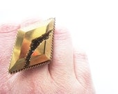 Geometric Gold Titanium Druzy Ring
