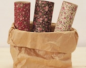 3 Set - Antique Flower Reform Fabric Stickers (A4)