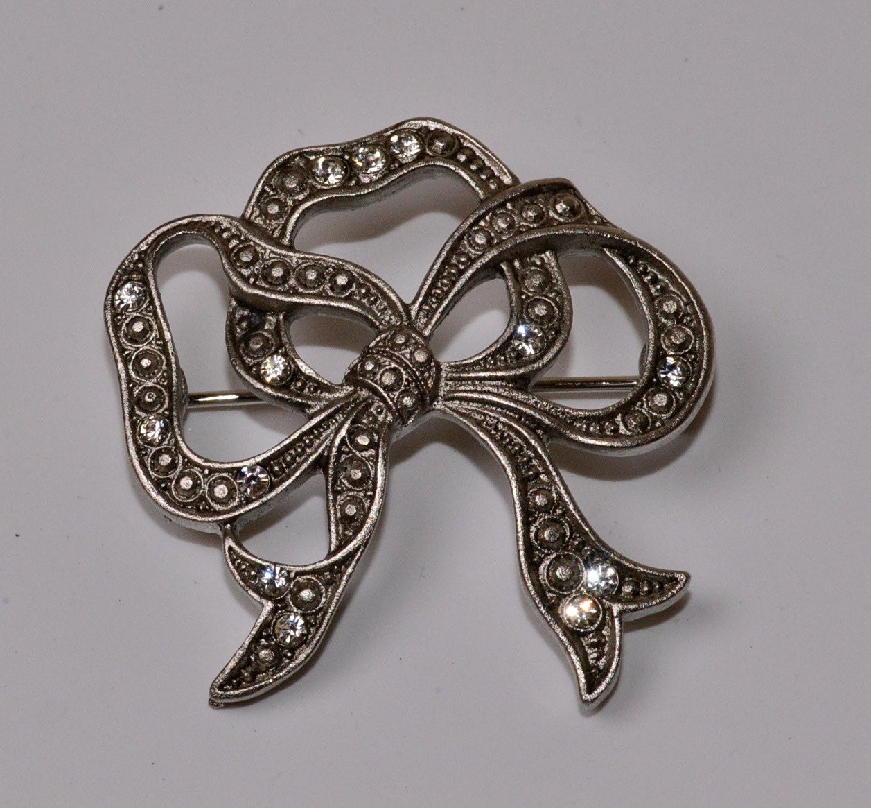 Marcasite Bow Brooch Vintage