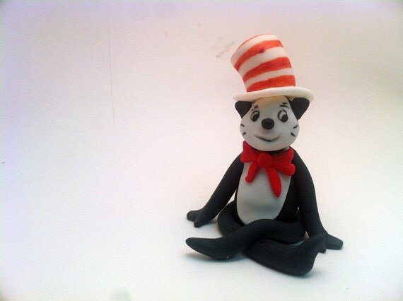 Dr Seuss Cat in the Hat lovely figurine cake topper Il_570xn