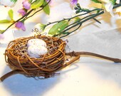 Custom Love Nest with Eggs Wedding Cake Topper -  Wedding Home Decor - Colors of Choice