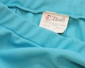 Vintage Size 10 Ocean Teal Blue Pencil Skirt with Elastic Waist