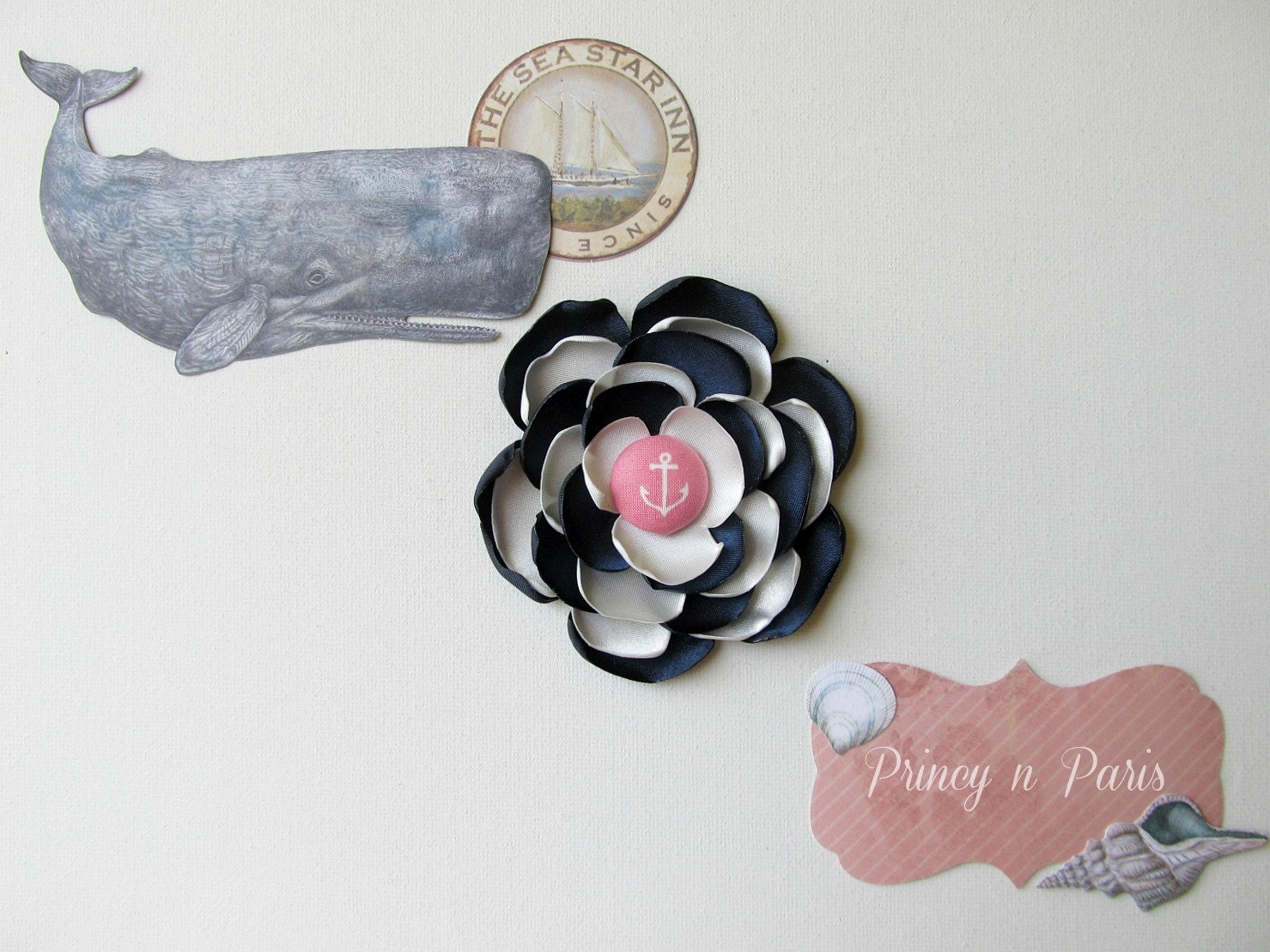 Nautical Love, flower clip for all ages