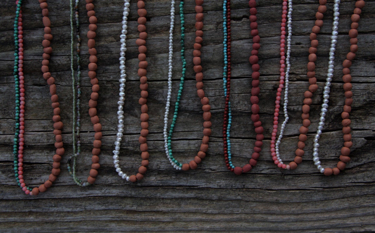 Ray of light - short beaded ceramic necklace - ready to ship