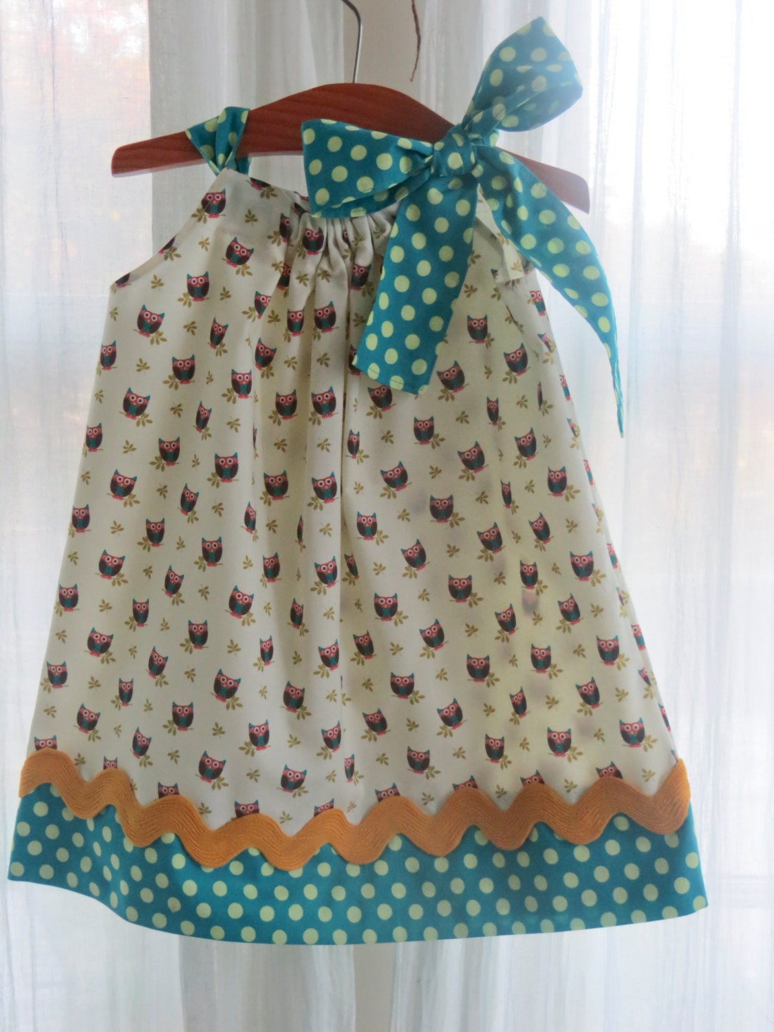 Ready to ship - Owl Pillowcase Dress in 3t - LAST ONE