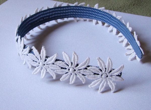 White Daisy Headband Flower